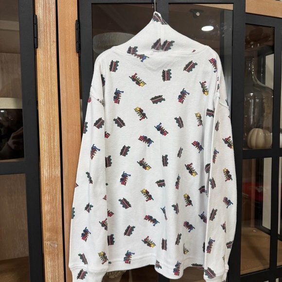 Vintage 90s Talbots Kids Trains Print Turtleneck sweater long sleeve tee toddler - Picture 6 of 6